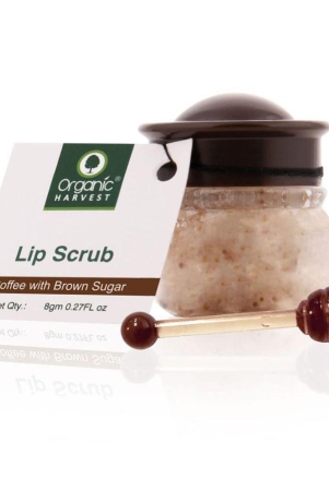 Organic Harvest Lip Scrub with Coffee Extracts, For Lightening & Brightening Dull Lips, Infused with Natural Products to Repair Dark and Damaged Lips - 8gm