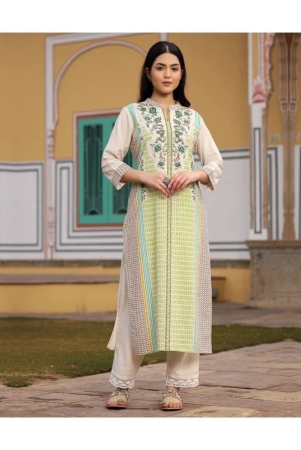 amiras-indian-ethnicwear-cotton-flex-printed-straight-womens-kurti-green-pack-of-1-none