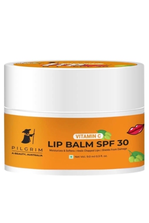 pilgrim-vitamin-c-lip-balm-spf-30-with-australian-kakadu-plum-shea-butter-lip-balm-spf-30-for-women-men-lip-balm-for-smooth-soft-lips-soothing-hydrating-dry-chapped-lips-9-gm