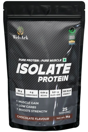 Wel-Ark Protein 90% Isolate 25servings Whey Protein ( 1 kg , Chocolate - Flavour )