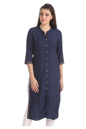 anahi-blue-rayon-womens-front-slit-kurti-s