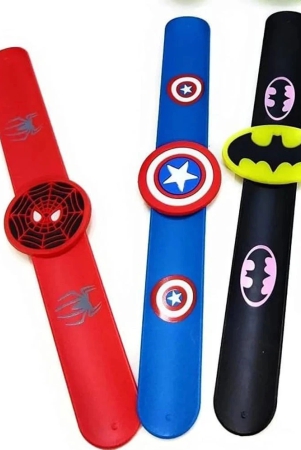 thriftkart-3-piece-cartoon-wrist-band-for-kids-slap-band-bracelet-for-boys-cartoon-hand-band-for-kids-boys-return-gifts-multicolor