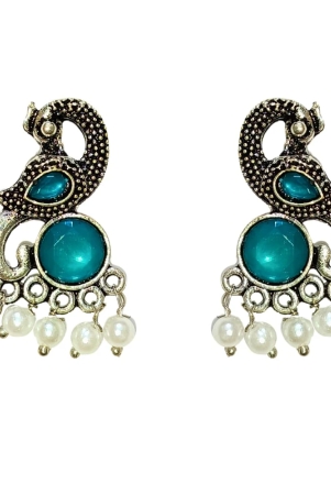 earrings-for-women-oxidised-silver-peacock-shape-jhumki-earrings-for-girls-and-women-blue