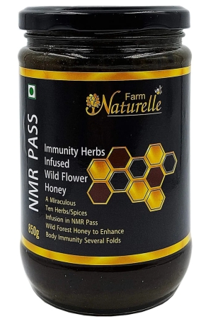 farm-naturelle-raw-100-natural-nmr-tested-passed-certified-immunity-herbs-infused-forest-flower-honey-850gram-glass-bottle