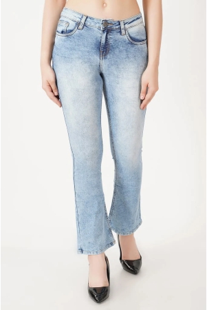 Women Vintage Blue Bootcut Jeans
