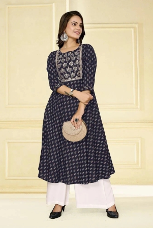 rangita-women-cotton-navy-blue-embroidered-calf-length-anarkali-kurti-none