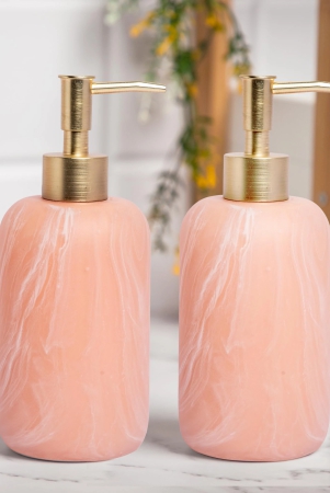 anko-pink-resin-soap-dispenser-set-of-2-stylish-bathroom-accessory-decor-pink-195cm-h-x-78cm-dia-anko-pink-resin-soap-dispenser-set-of-2-stylish-bathroom-accessory-decor-pink-195