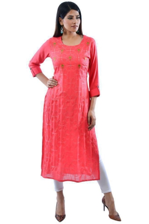 AMIRA'S INDIAN ETHNICWEAR - Pink Rayon Women's Stitched Salwar Suit ( ) - L