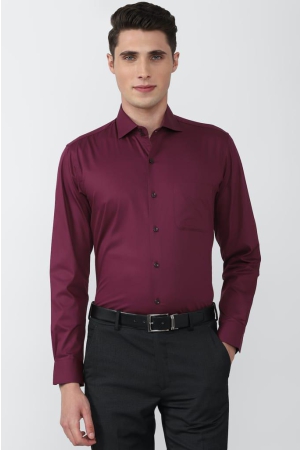 Men Purple Regular Fit Formal Full Sleeves Formal Shirt