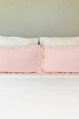 frill-100-cotton-bed-pillow-cover-set-of-2-peach