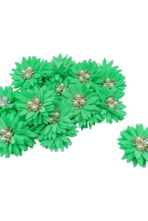 pransunita-stone-beads-studded-stem-less-fabric-flowers-for-broches-dresses-fancy-gift-packaging-valentine-radha-krishna-baby-shower-handmade-size-5-cm-pack-of-6-pcs-color-sea-