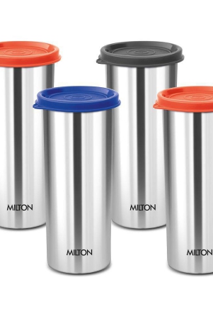 milton-stainless-steel-tumbler-with-lid-set-of-4-530-ml-each-assorted-lid-color-may-vary-office-gym-yoga-home-kitchen-hiking-treking-travel-tumbler-assorted