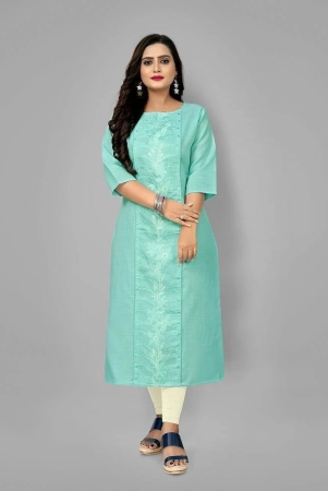 riaana-green-cotton-blend-womens-straight-kurti-pack-of-1-none