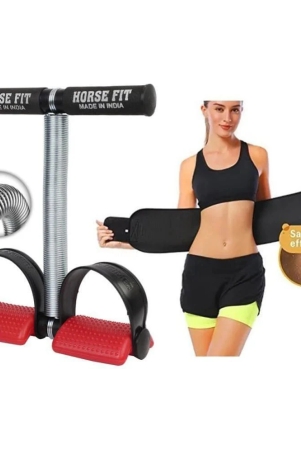 horse-fit-tummy-trimmer-single-spring-with-slim-belt-combo-waist-trimmer-body-shaper-weight-loss-fitness-equipment-body-toner-single-spring-ab-tummy-trimmer-red