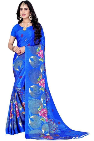 leelavati-blue-crepe-saree-with-blouse-piece-pack-of-1-blue