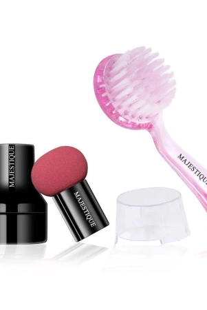 majestique-mushroom-head-sponge-with-facial-cleansing-brush-powder-puff-for-dualuse-dry-wet