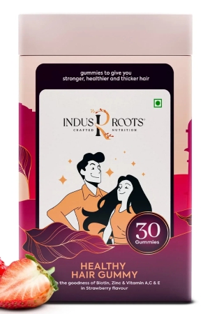 indus-roots-healthy-hair-gummy-biotin-zinc-folate-vitamins-ace-1-month-pack-30-n