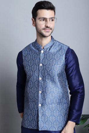 mens-printed-nehru-jacket-s-blue