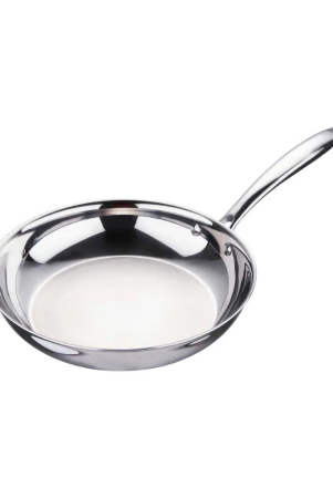 Bergner Argent Tri-Ply Fry Pan | Gas & Induction Compatible | Silver 24 cm