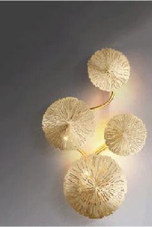 HDC Copper Lotus Leaf Wall Lamp, Background Wall Lamp, Bedroom Decorative Wall lamp, Bedroom Wall Lighting Fixtures