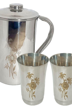 a-h-enterprises-daily-use-floral-stainless-steel-jug-and-glass-combo-1800-ml-steel