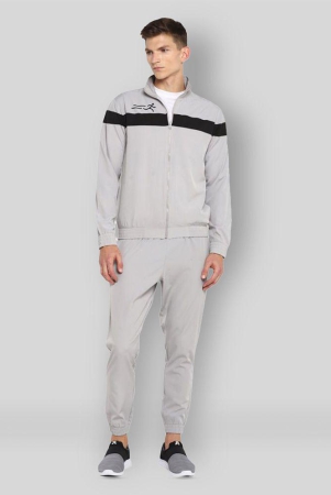 YUUKI - Light Grey Polyester Regular Fit Striped Mens Sports Tracksuit ( Pack of 1 ) - L