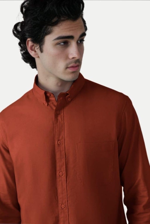 Mens Dark Orange Oxford shirt