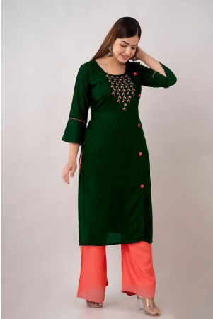 Kapadia - Green Straight Rayon Womens Stitched Salwar Suit ( Pack of 1 ) - None