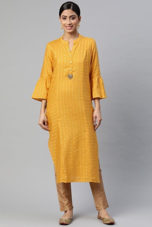 svarchi-yellow-cotton-womens-straight-kurti-pack-of-1-none