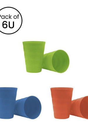 hometales-plastic-wavy-tumblers-pack-of-6-multicolor-350ml-each