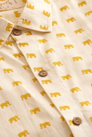 mustard-mini-elephant-printed-cotton-shirt-l