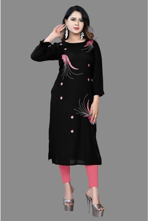 haya-fashion-black-rayon-womens-straight-kurti-pack-of-1-none