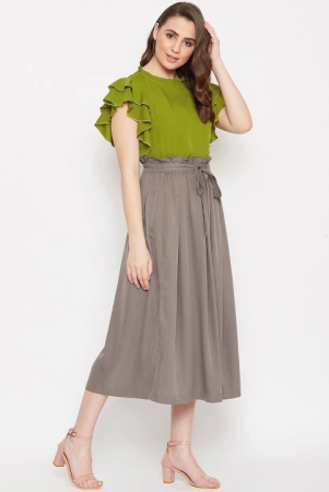 women-green-taupe-solid-top-with-skirt