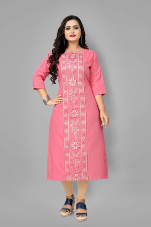 riaana-pink-cotton-blend-womens-straight-kurti-pack-of-1-none