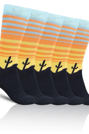 dollar-cotton-mens-printed-yellow-full-length-socks-pack-of-5-yellow