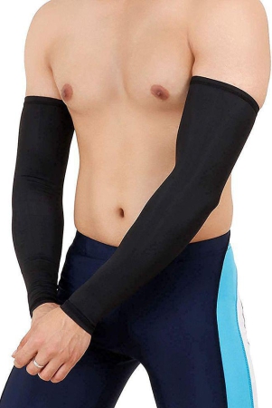 fitmonkey-black-self-design-riding-sleeves-single-set-freesize