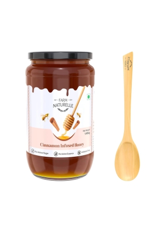 farm-naturelle-cinnamon-flower-wild-forest-honey-145kg-and-a-wooden-spoon-100-pure-natural-ingredients-made-delicious-honey-no-artificial-color-no-added-sugar-lab-tested-cinnamon-honey-in-glass-bottle