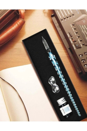 pindia-jellyfish-glass-dip-pen-ink-set-with-penholder-for-writing-signature-and-business-gift-black