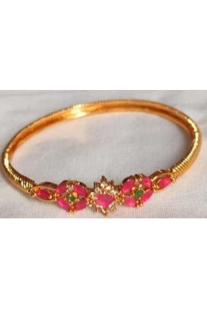 gold-plated-pink-green-stone-bangle-set