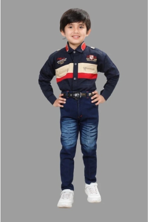 dkgf-fashion-blue-cotton-blend-boys-shirt-jeans-pack-of-1-none