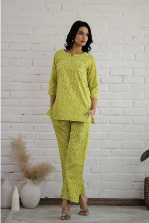 green-cotton-chevron-print-loungewear-set-xxl