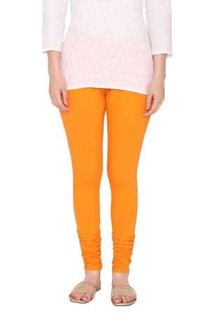 Women's Cotton Churidar leggings (Free Size) - Vibrant Orange