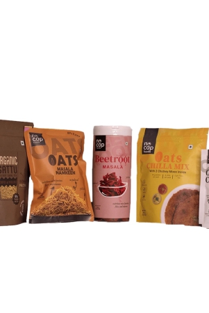 combo-of-5-high-protein-fiber-rich-oats-chilla-premix-200-gm-1-beetroot-masala-chips-box-150-gm-1-sattu-coffee-hazelnut-shake-220-gm-1-oats-namkeen-50-gm-1-coconut-chutney-instant-mix-50-gm-1-