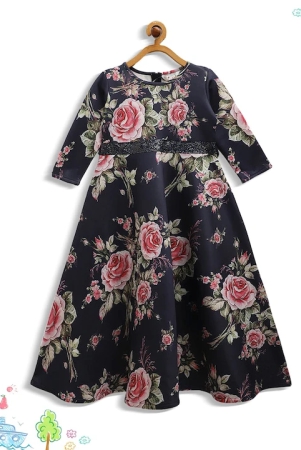 girls-navy-blue-pink-floral-printed-a-line-kurta