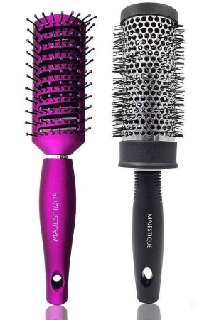 majestique-2pcs-professional-round-brush-for-blow-drying-and-vent-blow-brush-medium-purple-black