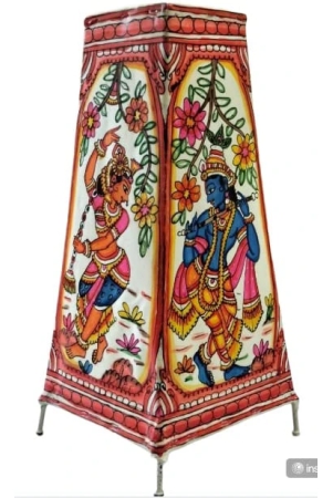 -dancing-radha-krishna-hand-painted-traditional-indian-decorative-fabric-lantern