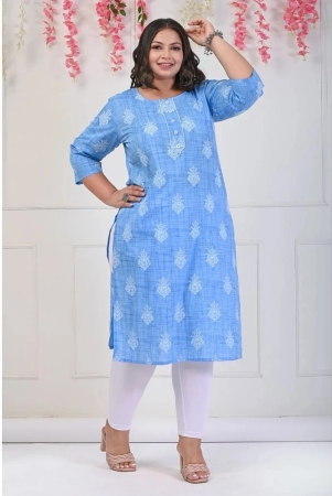 swasti-cotton-printed-straight-womens-kurti-blue-pack-of-1-none