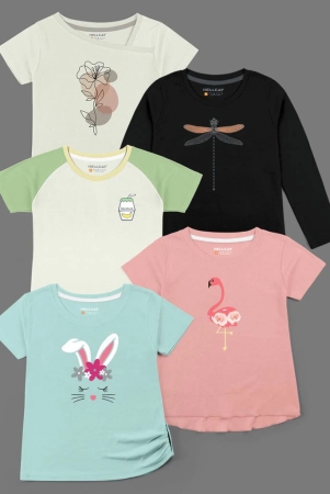 trendy-printed-round-neck-with-short-sleeve-long-sleeve-multi-colour-tshirts-for-girls-pack-of-5