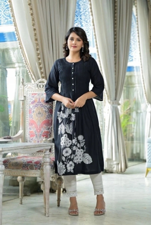 juniper-cotton-blend-printed-flared-womens-kurti-black-pack-of-1-none