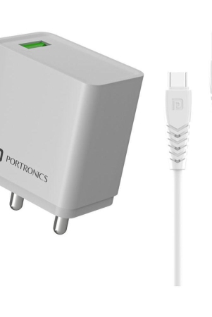 Portronics - Type C 3A Wall Charger - White